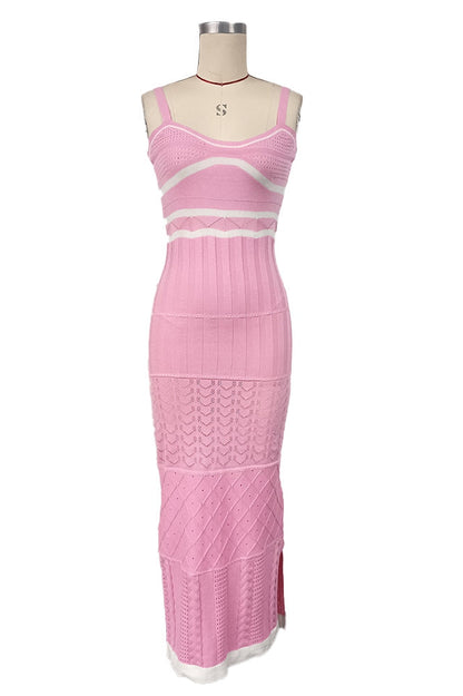 Gestricktes Maxikleid Mit Schlitz Und Cut-Out-Detail