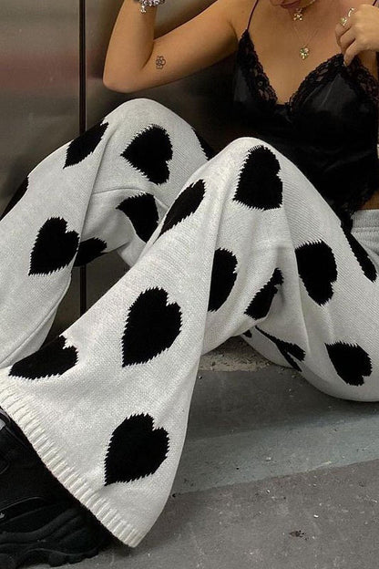 Elegante Hose Mit Herzmuster