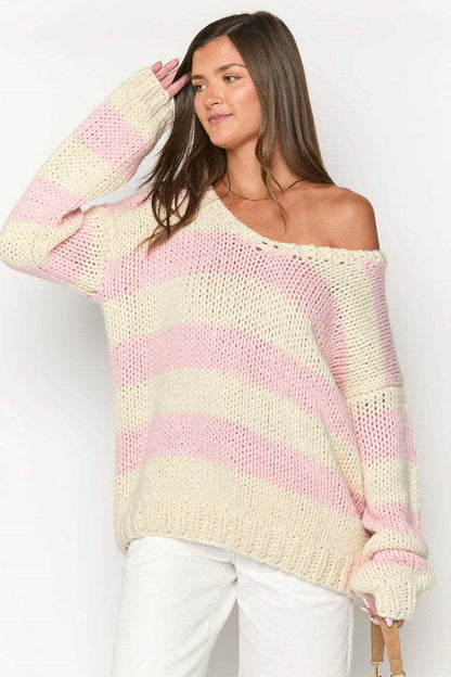 Edler Strickpullover Mit Streifenmuster