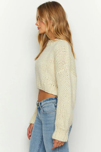 Gestreifter Kurzer Strickpullover