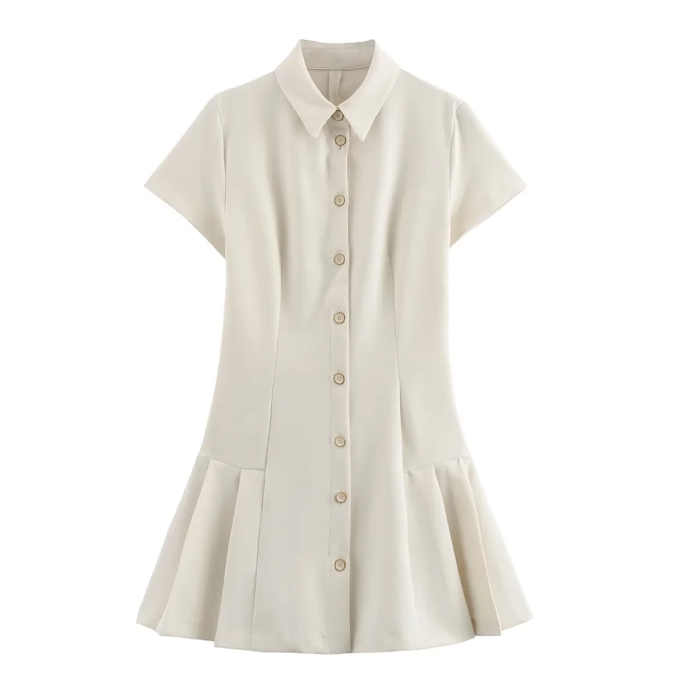 Minikleid Mit Hemdkragen Und Button-Down-Kragen