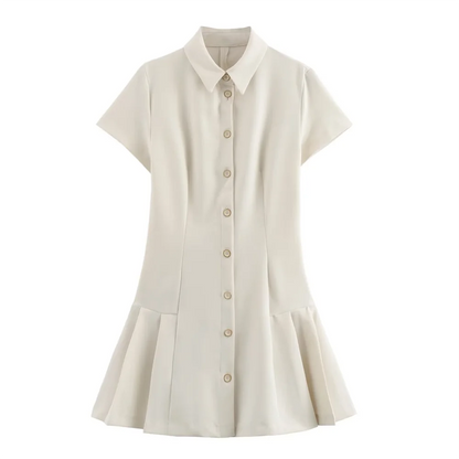 Minikleid Mit Hemdkragen Und Button-Down-Kragen