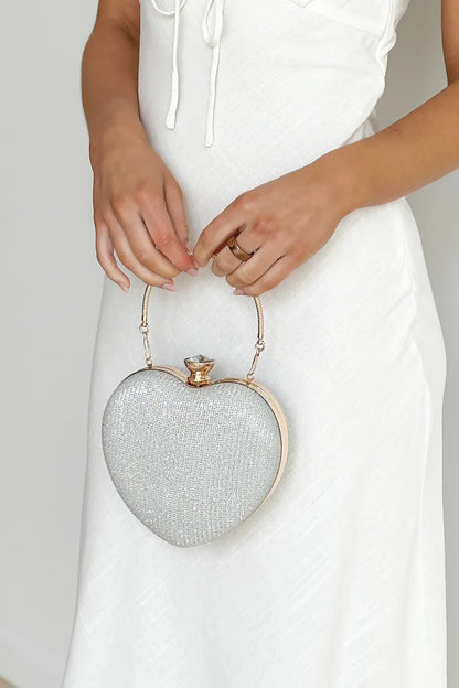 Herzförmige Clutch Mit Steinen