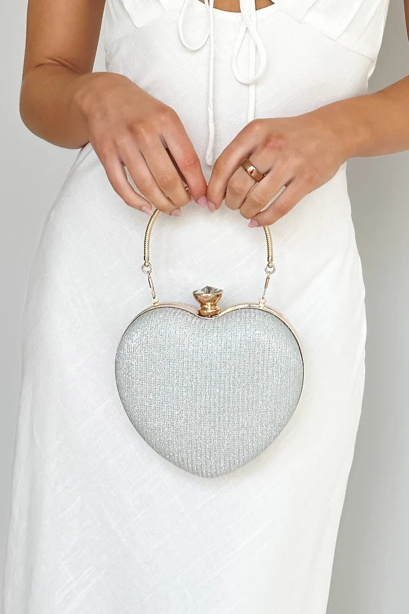 Herzförmige Clutch Mit Steinen