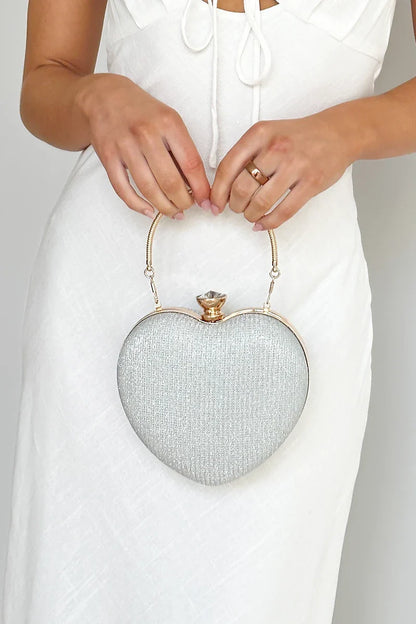 Herzförmige Clutch Mit Steinen