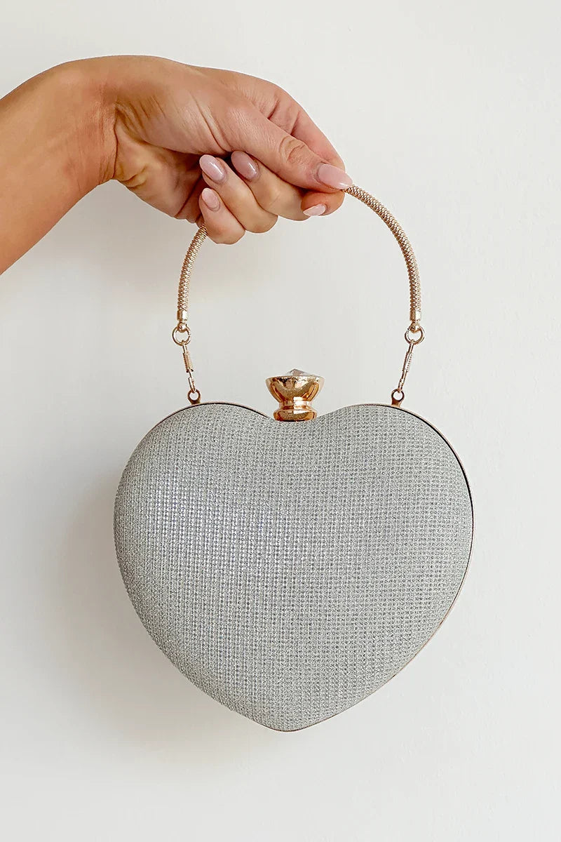 Herzförmige Clutch Mit Steinen
