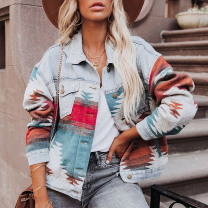 Retro Damen Jeansjacke