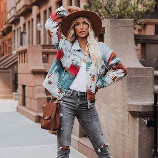 Retro Damen Jeansjacke