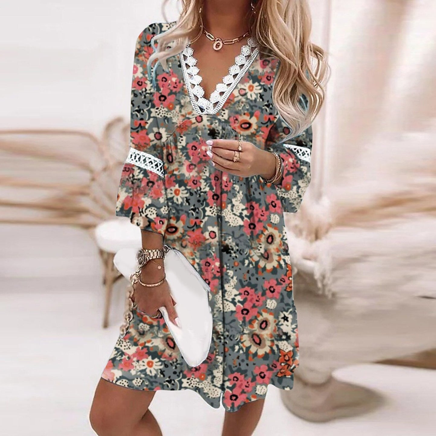 Maxikleid Mit Blumenmuster