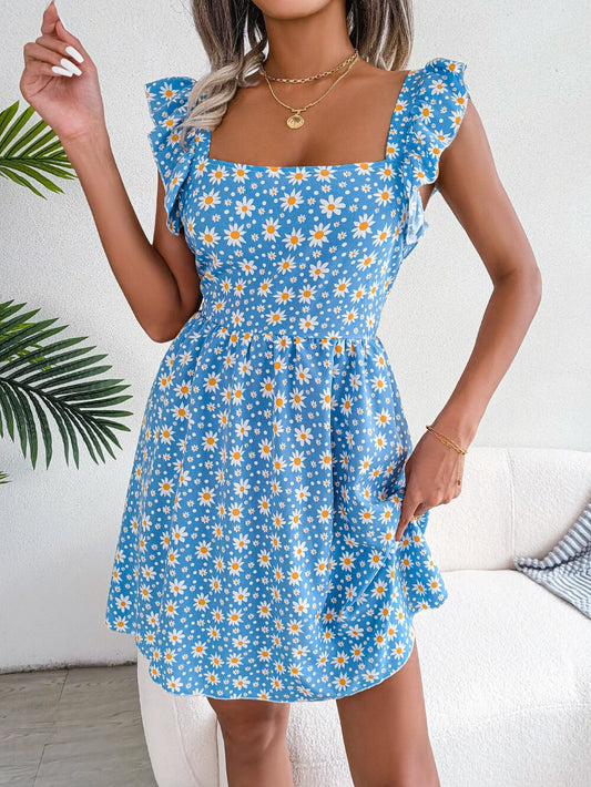 Minikleid Mit Eckigem Ausschnitt