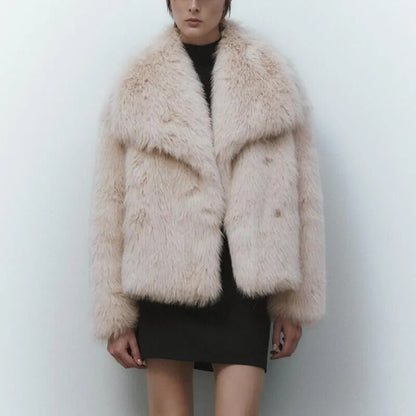 Stylische Jacke Mit Plüschdetails
