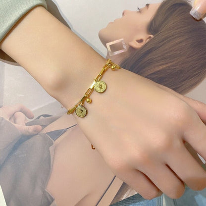 Rundes Signature-Armband Aus Edelstahl Für Damen