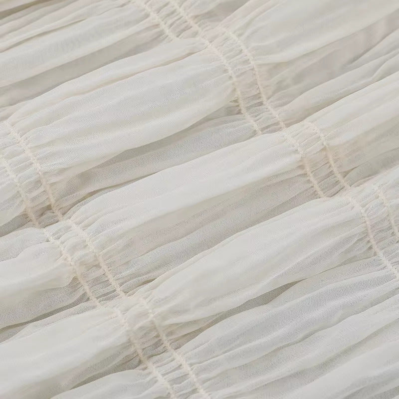 Sommerliches Ärmelloses Strand-/Partykleid Mit V-Ausschnitt Und Hoher Taille, Plissiertes Spaghetti-Träger