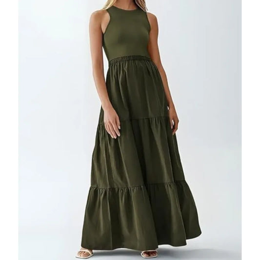 Ärmelloses Langes Sommerkleid İm Bohemian-Stil