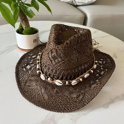 Retro Sommer Strand Stroh Cowboyhut