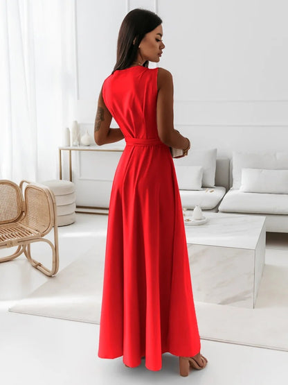 Cocktailkleid Mit Taillengürtel | Maxikleid Mit Schickem Und Schlichtem Design