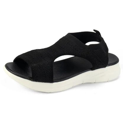 Bequeme Sommersandalen Mit Offener Spitze Und Mesh-Detail