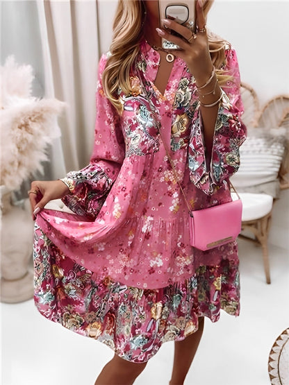 Sommerliches Kleid Mit Leuchtendem Glitzer Und Blumenmuster