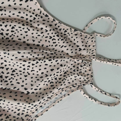 Sommer Sexy Ärmelloses Polka Dot Taille Schlitz Strap Kleid