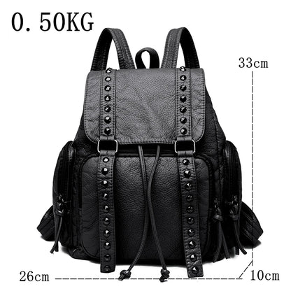 Hochwertiger Damenrucksack Aus Weichem Leder