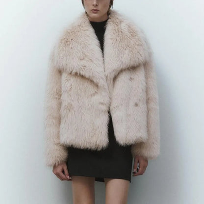 Stylische Jacke Mit Plüschdetails