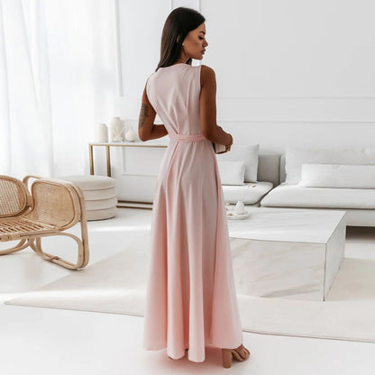 Cocktailkleid Mit Taillengürtel | Maxikleid Mit Schickem Und Schlichtem Design
