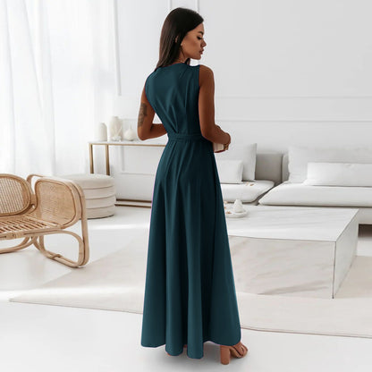Cocktailkleid Mit Taillengürtel | Maxikleid Mit Schickem Und Schlichtem Design