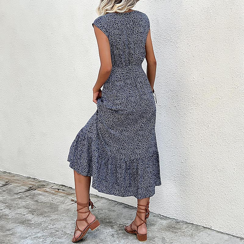 Ärmelloses Midikleid Mit V-Ausschnitt