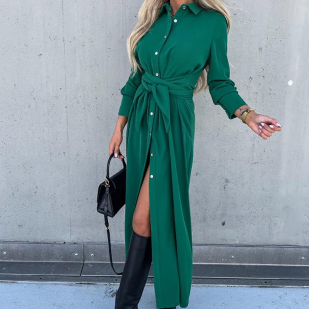Maxikleid Mit Taillenschlitz Und Bindeband