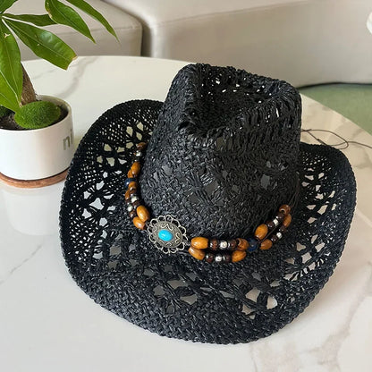 Retro Sommer Strand Stroh Cowboyhut