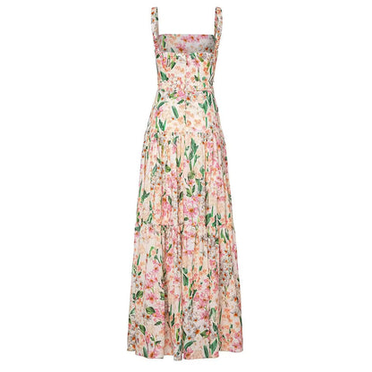 Ärmelloses Und Rückenfreies Trägerloses Langes Sommerkleid