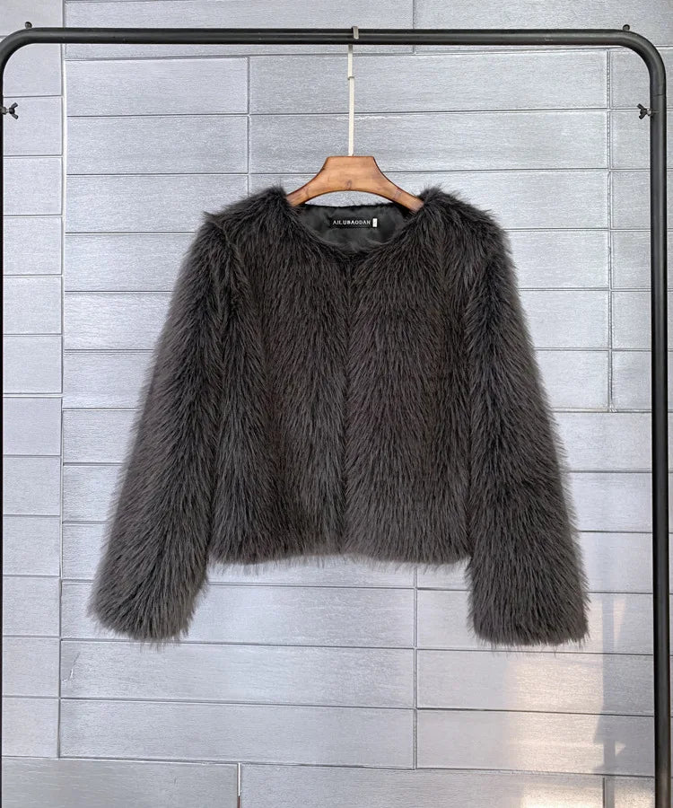 Weiche Plüschjacke İn Felloptik