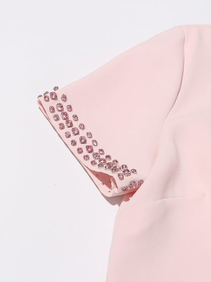 Midikleid Mit Schleife Und Kristalldetail