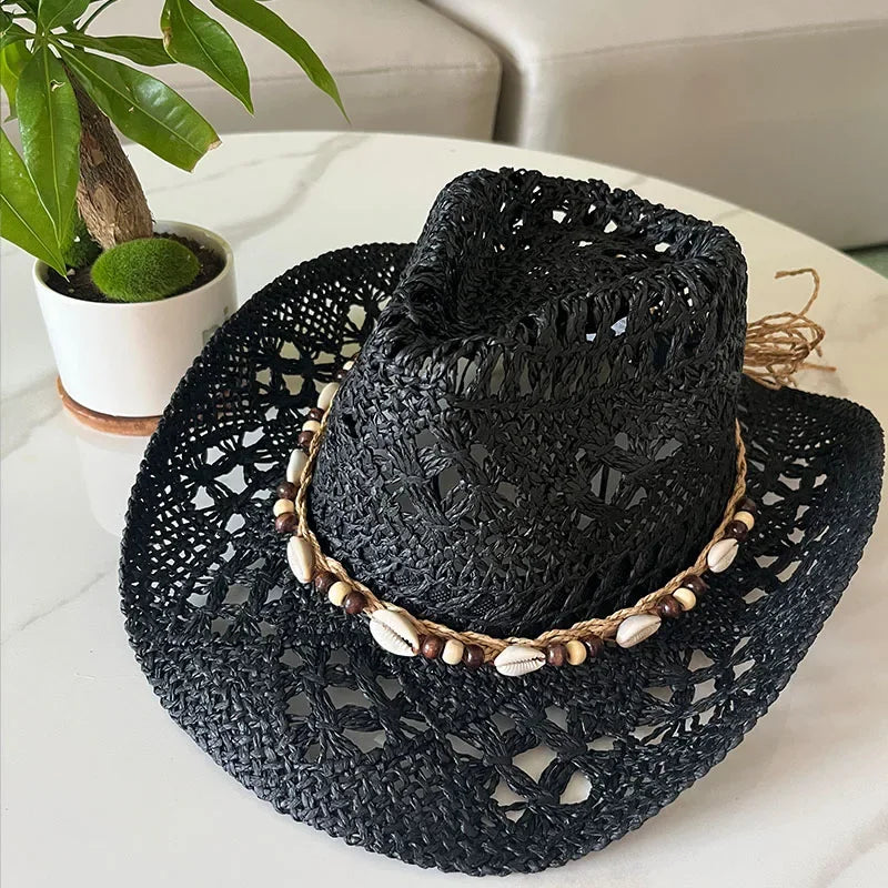 Retro Sommer Strand Stroh Cowboyhut