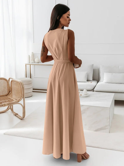 Cocktailkleid Mit Taillengürtel | Maxikleid Mit Schickem Und Schlichtem Design