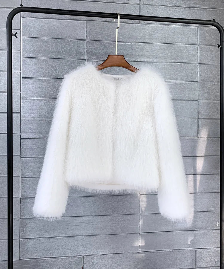 Weiche Plüschjacke İn Felloptik