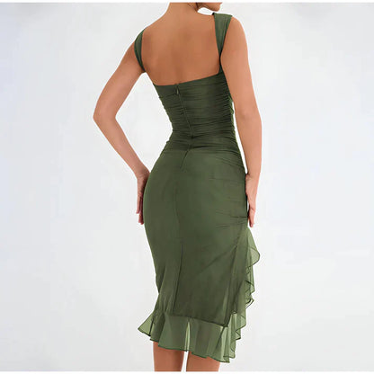 Ärmelloses Midikleid Mit Tülldetail