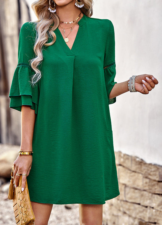 Midikleid Mit V-Ausschnitt