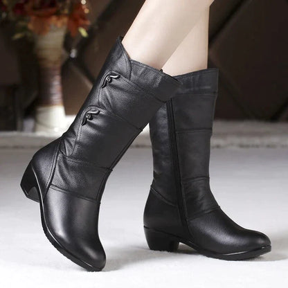 Elegante Winterstiefel Aus Leder