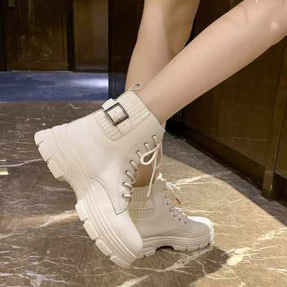 Elegante Leder-Schnürstiefel