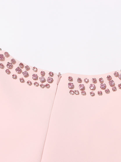 Midikleid Mit Schleife Und Kristalldetail