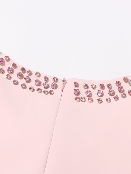 Midikleid Mit Schleife Und Kristalldetail