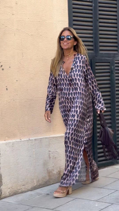 Elegantes Maxikleid Mit V-Ausschnitt