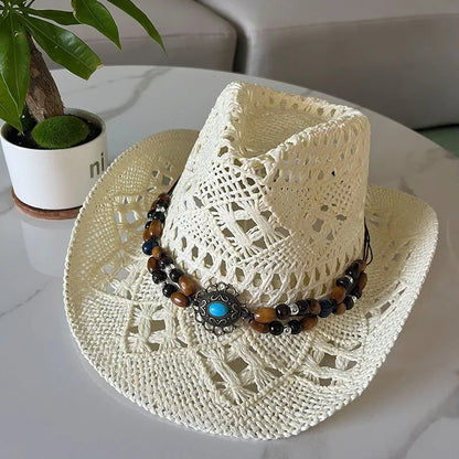 Retro Sommer Strand Stroh Cowboyhut