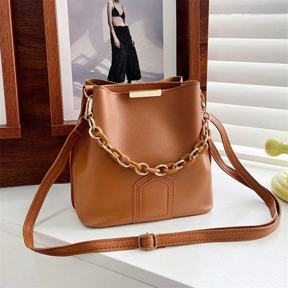 Koreanische Kette Damen Leder Umhängetasche