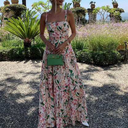 Ärmelloses Und Rückenfreies Trägerloses Langes Sommerkleid