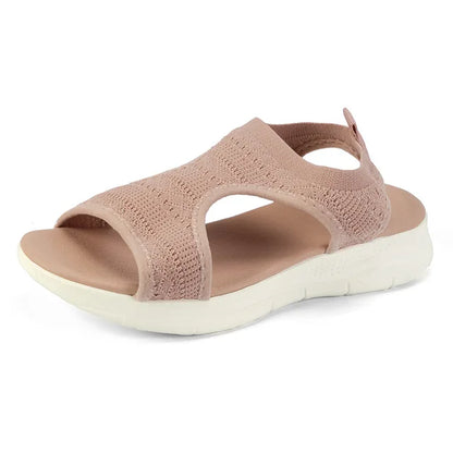 Bequeme Sommersandalen Mit Offener Spitze Und Mesh-Detail