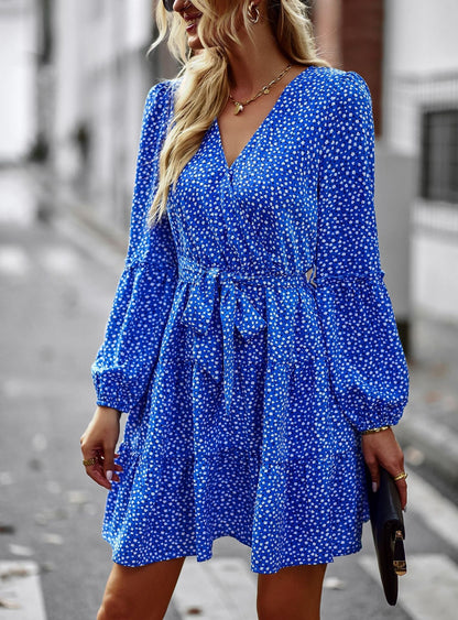Elegantes V-Ausschnitt Retro Kleid