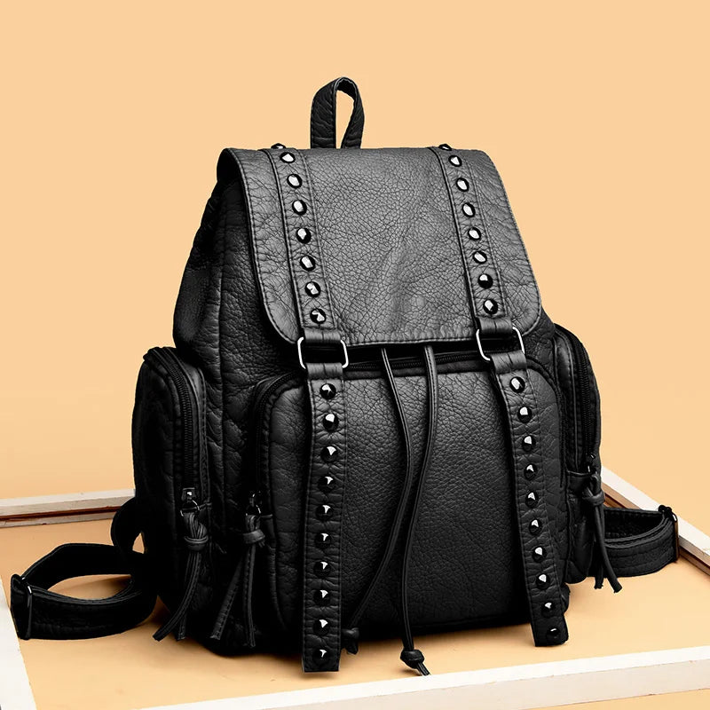Hochwertiger Damenrucksack Aus Weichem Leder