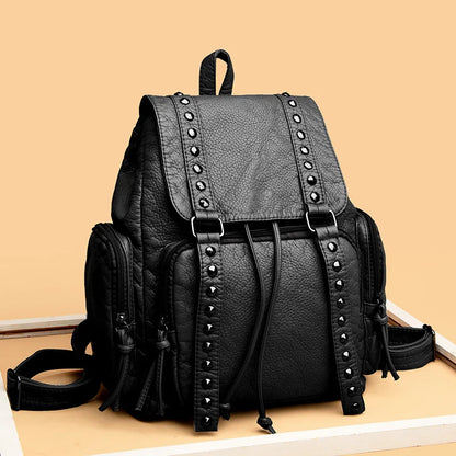 Hochwertiger Damenrucksack Aus Weichem Leder